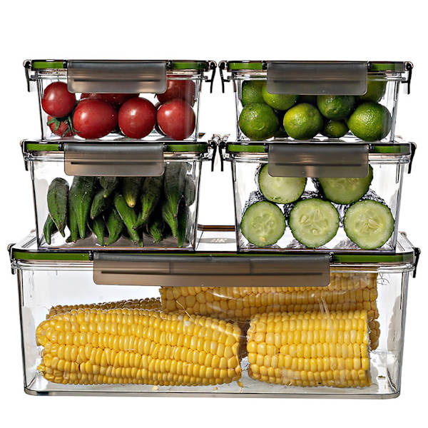 Förseglad matbehållare med lock BPA-fri läcksäker stapelbar design transparent förvaringslåda matförseglingsburk（S）