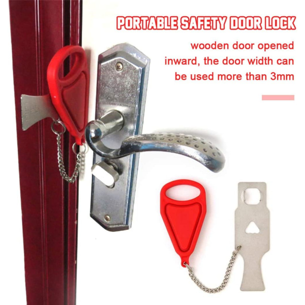 Portabelt dörrlås Reselås Extra säkerhet |Säkerhetslås