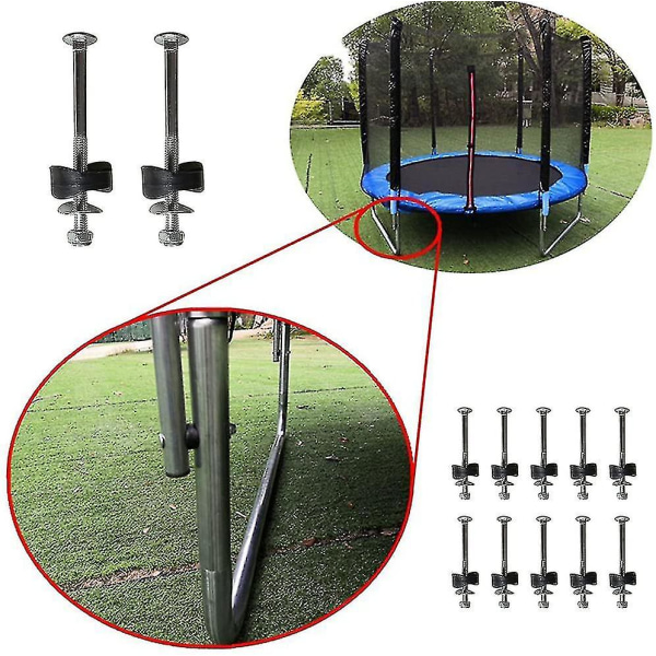 12-pak trampolinafstandsstykker med skruer til fastgørelse af trampolinen - erstatningstrampolintilbehør