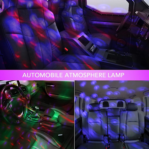 GHYT USB Mini Discokula Festlampor, Ljudaktiverade DJ Scen Strobe-lampor, Bärbara LED Bil Atmosfärslampor för Julstrumpefyllningar, Fester