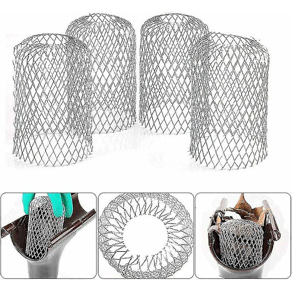 Fleksibelt aluminiums tagrender diameter 8 cm gitternet stop blad crapaudine si, bladgitter tagrenderdæksel til beskyttelse af tagrender mod blade tag