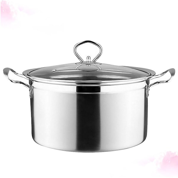 1 st Induktionshäll Gasspis Universal Mjölkpanna Soppgryta Botten Rostfritt Stål Anti-Överflöde Anti-Klebrig Hot Pot (Silver)