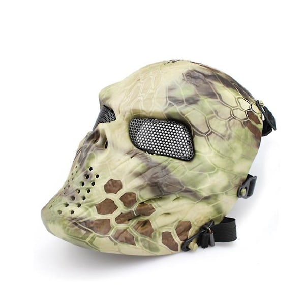 Taktisk Paintball Mask Typhoon Camouflage Lron Blooded Skull Mask Airsoft Jakt Skytte Wargame Halloween Fest Cosplay Mask