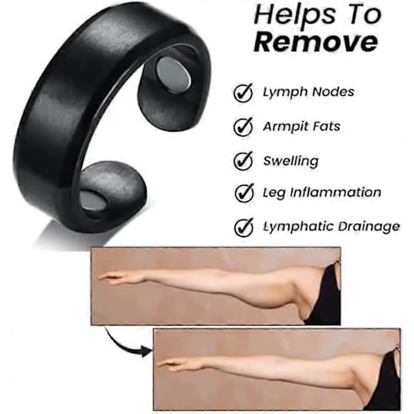 4 st Magnetiska Terapi-ringar för Avslappning, Justerbara Öppna Ringar för Kvinnor och Män, Fidget Ringar för Ångest och Stressreducering