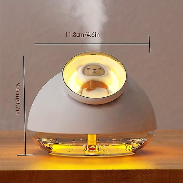 Søt kjæledyr Skrivebord Oppladbar Ambient Light Silent Aromaterapi Maskin Soverom Kontor Stor kapasitet Hydreringsenhet