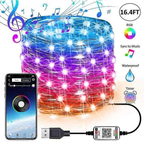 Christmas Tree Lights- Christmas Lights - Led Lights - Smart Incl App + USB - Juldekoration - Christmas Tree Light（10M 100Lights）