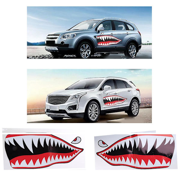 2 stk. Flying Tigers Shark Teeth A-10 Warthog klistremerker Warhawk jagerfly