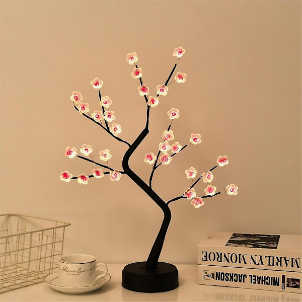 Bordplade Bonsai Træ Lys Med LED Kirsebær Blomster Træ Lampe