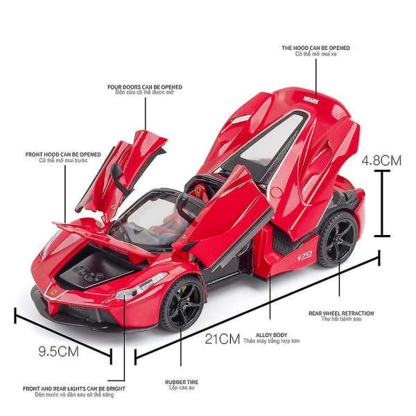 Legetøjsstøbning bilmodel simulering køretøj legetøj bil legetøj model og med lyd lys (rød)