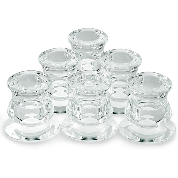 Set med 6 klara glaslyktor, 2,4 cm i diameter