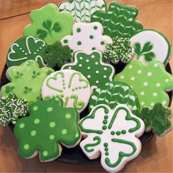 6 st kakformar Shamrock fyrklöverform