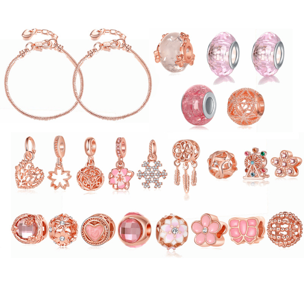 Julsmys Smycken Gåva Nedräkningskalender Advent DIY Armband Blind Box Roséguld