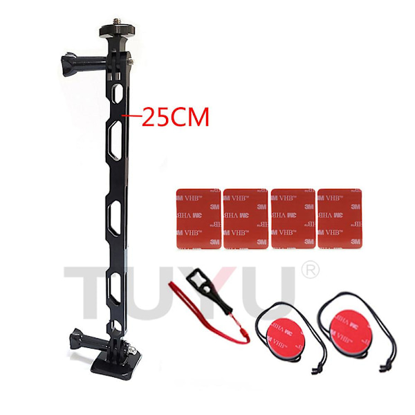 Tuyu Aluminium Selfie Förlängningsarm Förlängd Stång Svart Fäste För Insta360 One R X För Gopro Max Dji Osmo Kamera Tillbehör（25CM Fästesats）