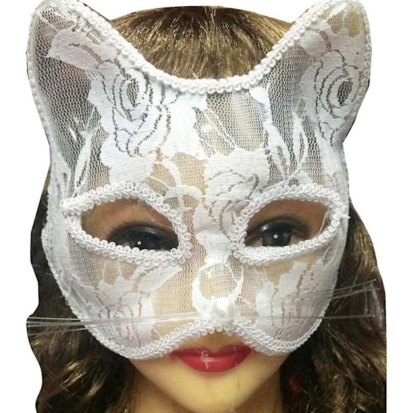 Olo Kvinnor Sexig Spetsräv Katt Ansiktsögonmask Jul Halloween Fest Nattklubb Shower Dans Rollspel Prop Sexig Cosplay 2021