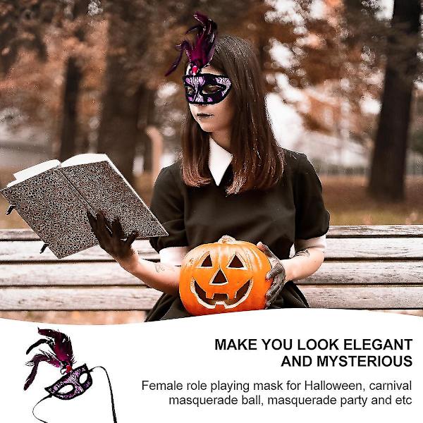 1 Set 2 st Halloween-festdekoration Kreativa halv ansikts spetsmasker