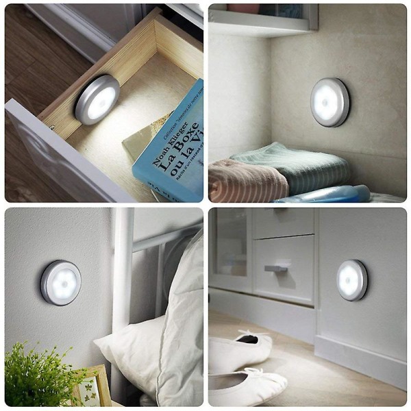 Kreativ induksjonslampe for menneskekroppen, garderobekorridor, kontrolllys ved nattbord, nattlys for smarthjem 3/ sølv positivt hvitt lys