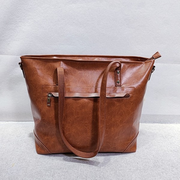 Handväska i läder dam - Axelväska - Messenger Bag brun 79cb | brun | Fyndiq