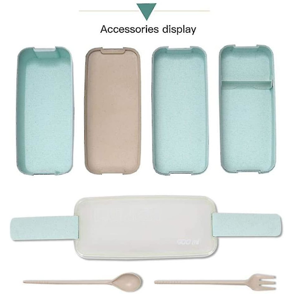 Lunchlåda Lunchlåda Bentolåda Vesperlåda För Barn Och Vuxna Med 3 Fack Läckagesäker Mikrovågsugn Tillverkad Av Vete Biologiskt Nedbrytbar Plastfri B