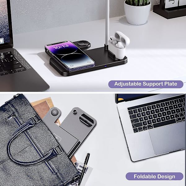 Teminice 4-i-1 trådlös laddare för Apple Watch & Airpods & Pencil laddningsdockningsstation