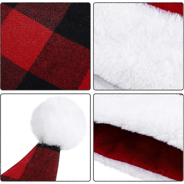 Barn Santahatt Tjock Sammet Rutiga för Jul Nyår