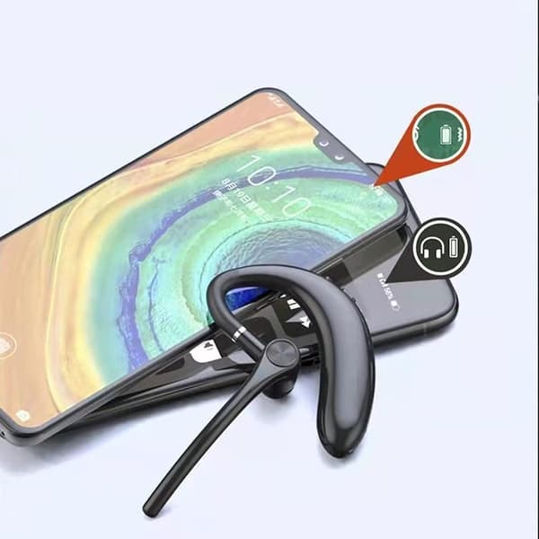 Bluetooth-headset trådlöst enkel öra Bluetooth-hörlurar kompatibla med Iphone Android för körning kontor