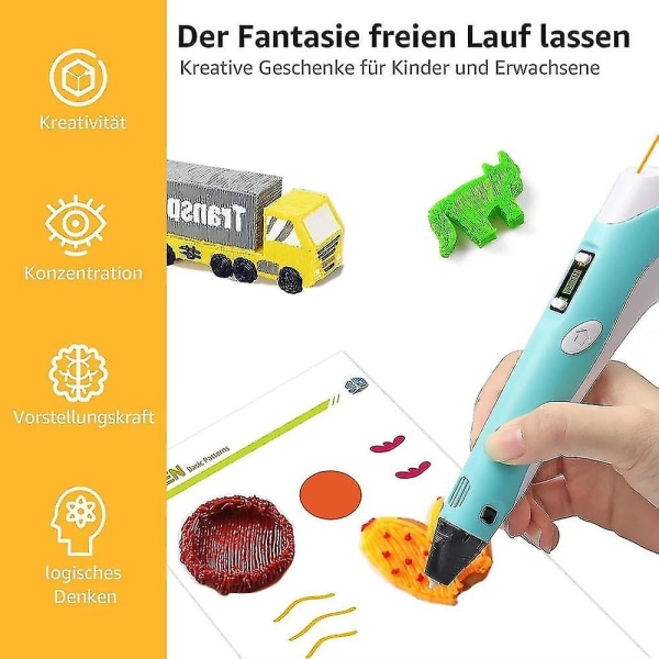 3d-penna 3d-skrivarpenna, med 10m Pla-filament för barn Vuxna Barnpusselpennor Roliga barnaktiviteter - Snngv