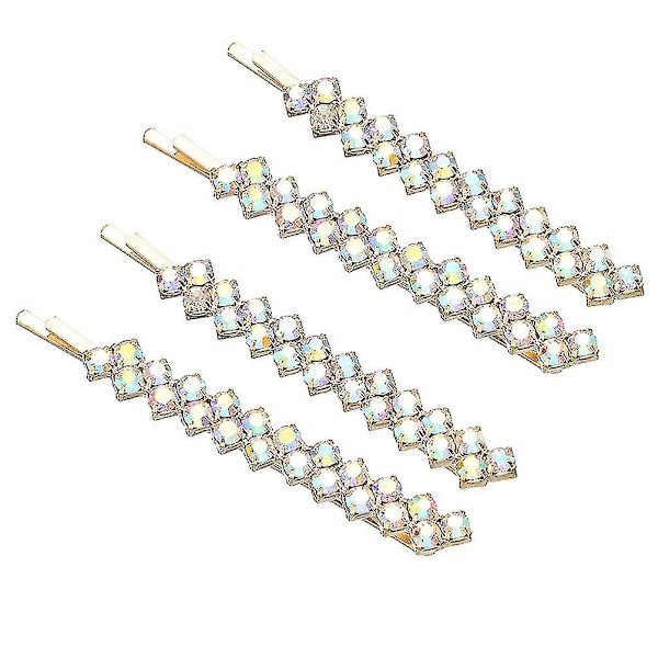 2 Pairs Crystal Hair Pins Sparkle Rhinestone Hair Bobby Pins Stylish Decorative Hair Clip For Women (ab Rhinest