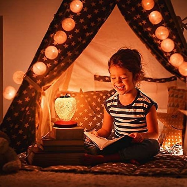 Jordbær Nattlys, Søt Silikon Jordbærlampe Barnehage LED Søte Barn Nattlys, 3 Modes Touch, Barnebordslampe som skifter farge (rosa)
