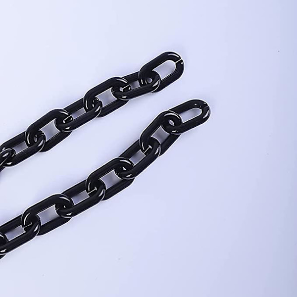 Wabjtam Delikate sorte lange akryl halskjeder Curb Link Chain Halskjeder Statement Chokers Y2k Halskjeder Tilbehør for kvinner eller menn tenåringer
