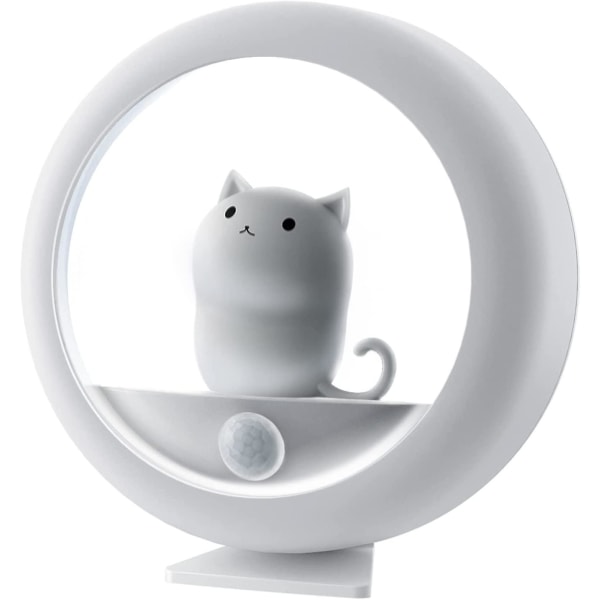 Ladattava liiketunnistimen yövalo - Magneettiset yövalot Säädettävä kirkkaus Stick-Anywhere Cat Lamp seinälle, makuuhuoneeseen, kaappiin, portaisiin