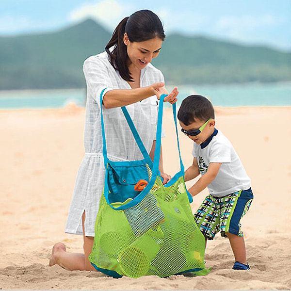 Beach Tote Bag Sand Barn Toddler Strandhandduk, Kläder, Mesh Badkläder Badbollar Handduk - Snngv