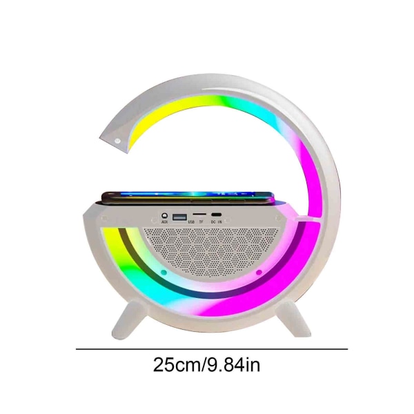 Multifunksjonell bordlampe Alarmklokke Nattlys Smart Bluetooth-lydlampe（B）