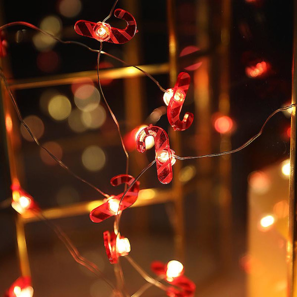 1 stk Christmas Candy Cane Led String Lights, 3m 30 LED-lys Batteridrevet, Lysdekorasjon til juleselskaper DIY Home Decoration