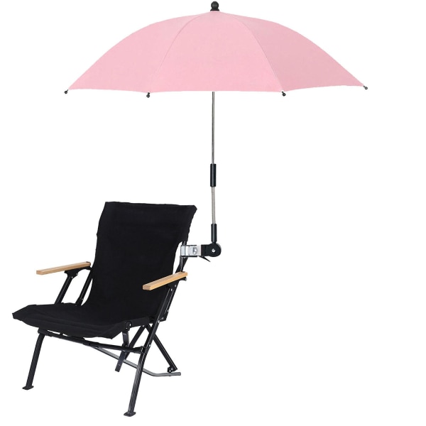 Stolparaply med universal , UPF 50+ Clip on Parasoll för uteplatsstol Solstolar (rosa)