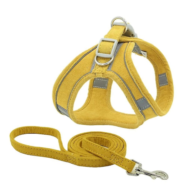 Lille mellemstore store hunde advarsel reflekterende sele polstret vest og front nylon fører justerbar brystrem sikkerhedsgul/xl