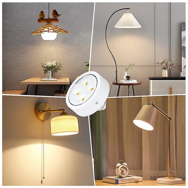 Isljusbricka Ljus Variabel Led Batteri E26 Justerbar Ljus Med Skruvbas Bordslampa Kök Sladdlös Nattlampa