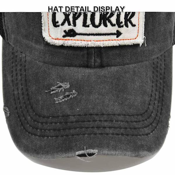 Gammel broderet baseball cap Explorer broderet cap mesh spids cap buet skygge solskygge mesh cap