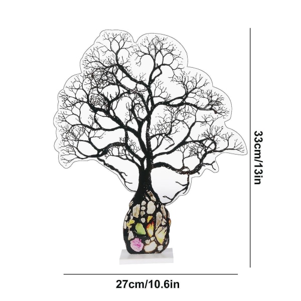 Feriedekorasjoner Gamle tre Skulptur Edelstein Gamle Tre Akryl Plan Farge Kreativ dekorasjon Gave Tre Håndverk