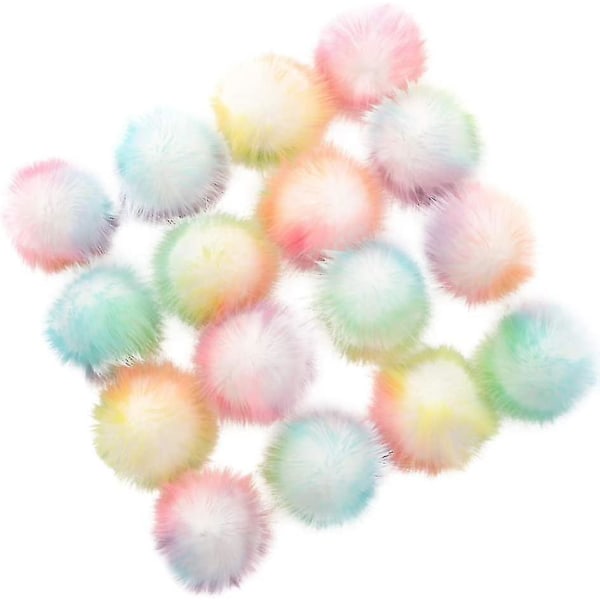 Faux Fur Pom Pom Balls - Kunstig pels Pom Poms For For Luer Nøkkelringer Skjerf Hansker Vesker Sko Charms Gjør-det-selv-tilbehør