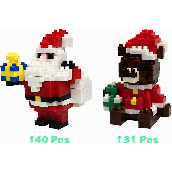 4 st julbyggklossleksaker för barn, pojkar, flickor, tonåringar, julklappssaker