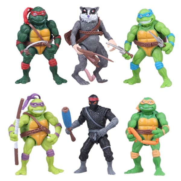 6 st Ninja Turtles Set Actionfigur Ninja Turtles Leksaksset Plast Leksaksfigur Samling