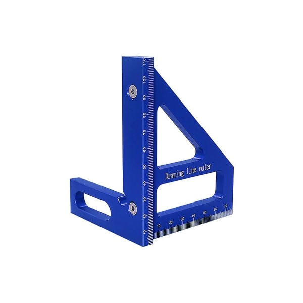 Puuntyöstö Neliömäinen astelevy alumiiniseoksesta jiirikolmioviivain Erittäin tarkka layout-mittaustyökalu insinööripuuseppälle (sininen)