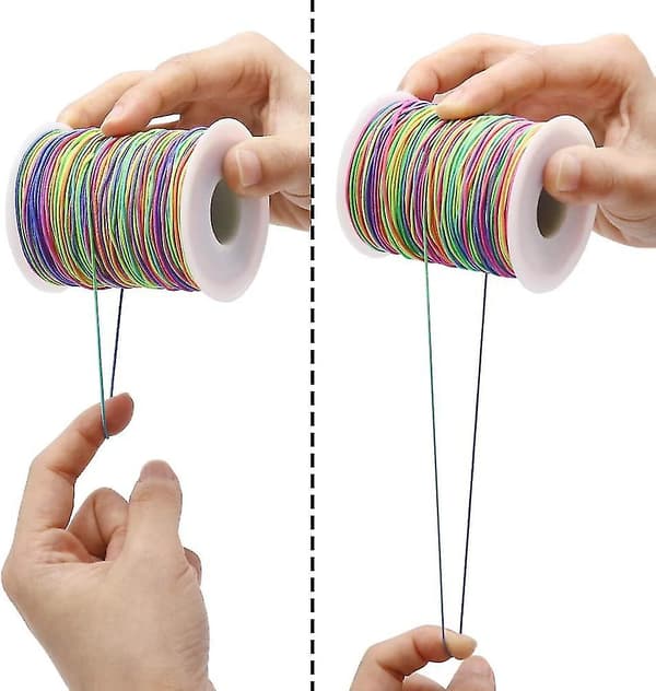 1 mm elastisk snor, 100 m farverig elastisk snor til smykkefremstilling, armbåndsgave