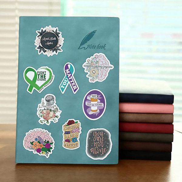 Mental Health Medvetenhetsdekaler 50 st, Mental Hälsa Är Viktigt Vinyldekal, Vattentät Stickerpack Perfekt För Macbook, Vattenflaska, Laptop, Telefon
