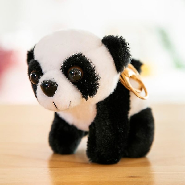 Simulation Animal Pendant Tiger Keychain Coin Purse Plush Toy Tiger Doll Car Decoration Pendant, Panda