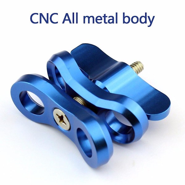 All-mental dykkerlys kugle sommerfugl klip arm klemme montering aluminium til 3+/4/5 Xiaoyi Gitup til Gopro 5 6 dykkerkugle fix（Blå）