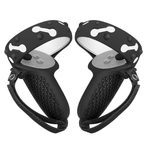 For Oculus Quest 2 Controller Grip beskyttelsesdeksel Premium silikondeksel（svart）
