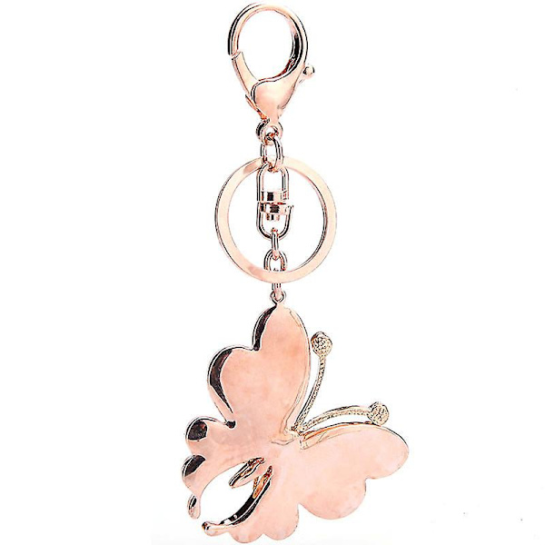 Rose Gold Tone Sød Sommerfugl Taske Charm Nøglering Bilnøglering med Nøgleringe til Kvinder Piger Gaver