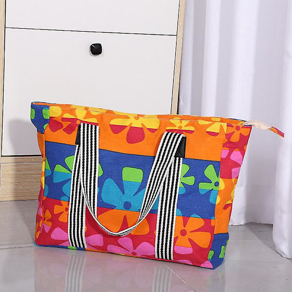Farverig Canvas Taske Studerende Shopping Tote Canvas Taske Skulder Canvas Taske