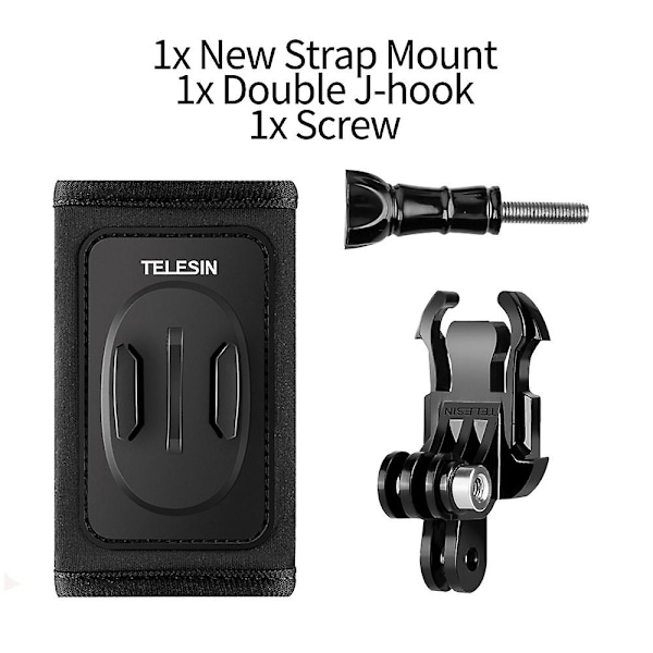 Telesin Ryggsäck Axelrem Fäste Mount För Gopro Hero 10 9 8 7 6 5 4 3 Insta360 Sjcam Eken Osmo Action Kamera Tillbehör（Remfäste Set A）